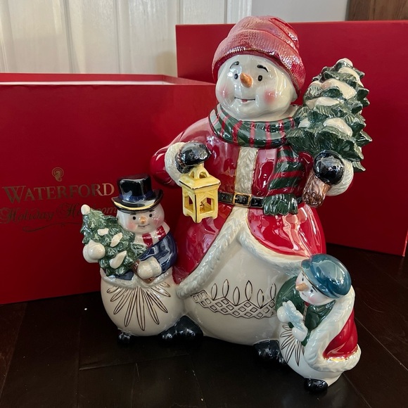 Waterford Heirloom snowman cookie jar EUC - Picture 1 of 12